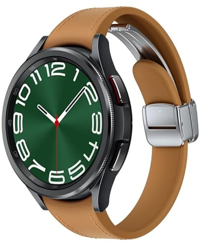 SAMSUNG Galaxy Watch 6 Bespoke Edition 47mm Exclusive Bluetooth Smartwatch, Health, Fitness, Sleep, HR Tracker, Improved Battery, Sapphire Crystal Glass, US Version, Black D-Buckle Band, Hybrid Camel