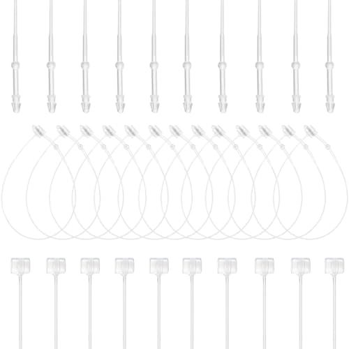 ZALHIN 2000 Stück Sicherheitsfäden, Transparent Loop Pins Loop Lock Fäden Sicherheitsfäden Hängeetiketten Preisschild für Etiketten Loop Preisschild Kleidung Preisträger