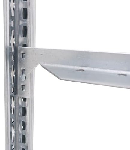 qpool24 Anbauregal, Fachbodenregal Stecksystem MULTIplus250, 2000 x 750 x 800 mm (HxBxT), 5 Fachböden, Längenriegel, RAL 5010 enzianblau/verzinkt/verzinkt