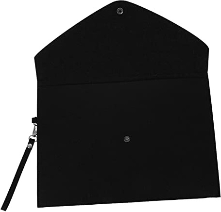FUNOMOCYA Pochette Porte-documents avec Bouton-pression Résistante à L'usure L'humidité en Feutre Noir avec Lanière, pour Organiser Dossiers A4 en Paquet Accessoire Bureau Pratique