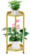 VeyFolzin.st Soporte de metal para macetas, soporte para macetas, soporte para macetas de interior y exterior, soporte para plantas para patio, jardín, balcón, salón (2 capas doradas)