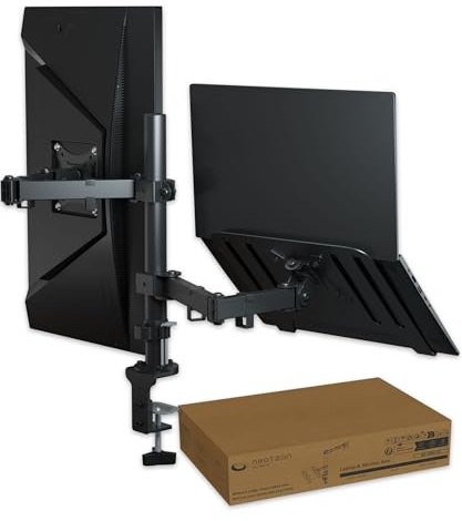 Neatzon Laptop and Monitor Arm – Sleek Desk Mount for Notebook and Screen up to 8kg, Ergonomic Articulating Stand with Cable Management, VESA Compatible NZ-ARM-02