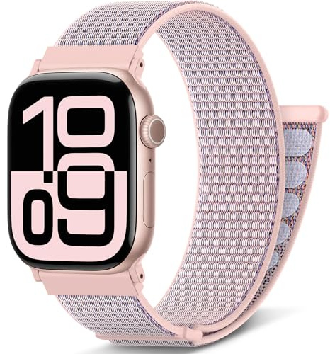 AMSKY Nylon Sport Loop Band Original Design för iWatch Series 10 9 8 7 6 5 4 3 2 1 SE Ultra, (S10 42mm)+(38mm/40mm/41mm)