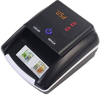 Máquina contadora de dinero, Máquina de contador de dinero con conteo de valor Detección de la máquina Detector de dinero Billine Bequeker USD/EUR Detector de dinero falso(LCD with battery)