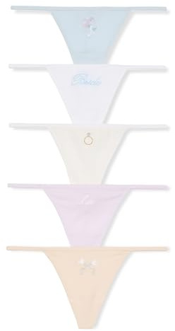 Victoria's Secret Women's Cotton V-String Thong Underwear Pack, Bridal, M