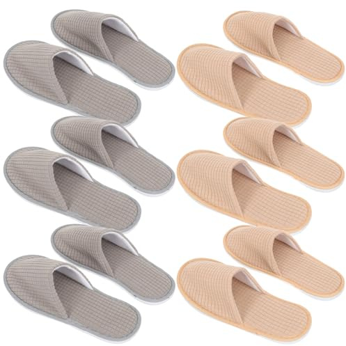 Healeved 6 Paia di Pantofole da Hotel in Pile Lavabili Ciabatte da Spa Antiscivolo per Ospiti Pantofole da Interno Leggere e Traspiranti per Casa Viaggi e Hotel