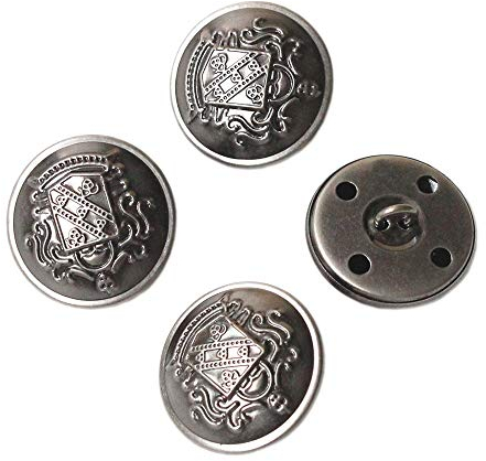 YaHoGa 10 Stück 25mm Altsilber Kunststoff Knöpfe Metallknöpfe für anzüge jacken mäntel uniform (Altsilber)