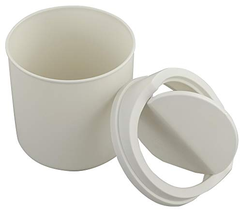 Cadineer Desktop Bin, Mini Trash Can With Swing Top Lid, Small Dustbin (White)
