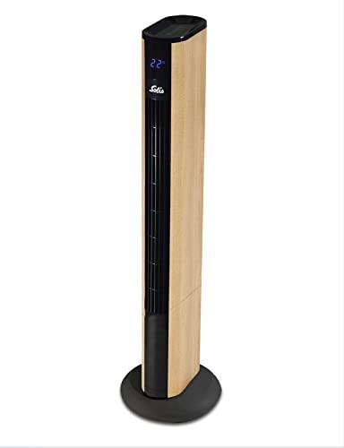 Solis Easy Breezy 757 Ventilateur tour silencieux, avec télécommande et affichage de la température, filtre à poussière intégré, hauteur 96 cm, effet bois