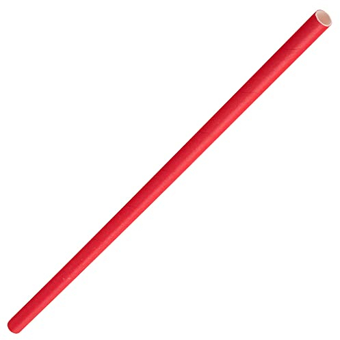 Utopia Solid Paper Straws Red 8, F90158, Pack of 250