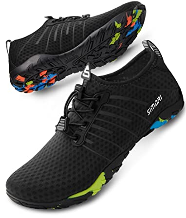 SIMARI Schnelltrocknende Wasserschuhe für Damen und Herren Sport Barfuß Tauchen Schwimmen Wellenreiten Wasser Gehen Sandstrand Yoga WP001
