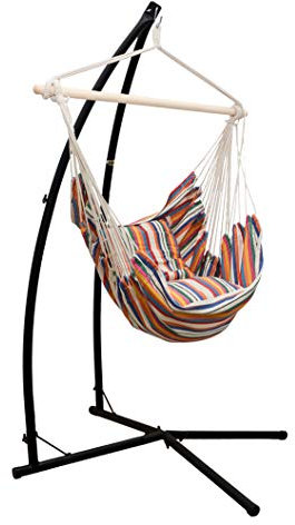 AMANKA Cadre de Chaise Suspendue avec Siège - 215cm Supporte jusqu'à 120kg - Set avec 2 Coussins