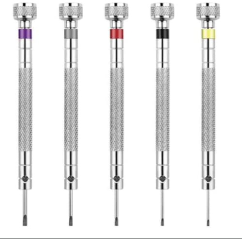 Micro Precision Watch Screwdriver Set, 5 Pcs Screwdrivers with 5 Extra Replace Blades Perfect for Jewelry, Watchmaker, Eyeglasses, Electronics Repair
