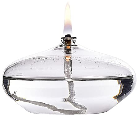 BOZHEN Lampe à Huile de Verre Transparente Lampe de kérosène d'éclairage d'urgence Décoration de Verre créative Lampe à Huile pour intérieur Lampe de Beurre ménagère sans fumée, H-5.5 cm