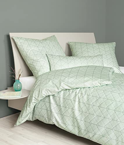 Janine Bettwäsche Interlock-Jersey Carmen S 155x220 cm + 80x80 cm nebelgrün