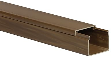 10m KOMIB Kabelkanal/Kabelkanäle/Kabelführung - Verschiedene Größen und Farben - Schraubbar - 5 x 2m Stangen - (Braun - Holz Design, 40 x 30 mm)