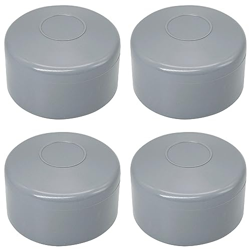 SKIR'CO 4 tapas para postes de valla, tapas redondas de plástico gris de 60 mm para postes de valla redondos, cubiertas de postes de valla, ventana gris RAL 7040, color gris