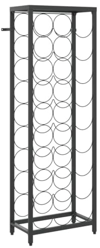 vidaXL Weinregal, Flaschenregal für 27 Flaschen, Weinflaschenhalter Weinständer für Küche Keller, Weinhalter Getränkeregal, Schwarz Schmiedeeisen