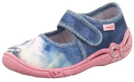 Superfit Mädchen Belinda Hausschuh, Blau Rosa 8050, 33 EU Weit