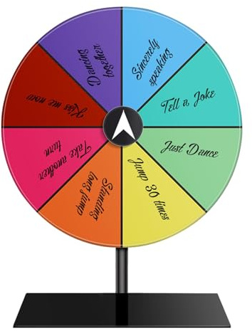 Prize Wheel À 8 Emplacements – Jeu De Roulette Effaçable À Sec | avec Base Durables | Roue De Prix Tournante | Jeu De Rotations De Fortune Roulette | pour Salons Professionnels Et Jeux De Hasard