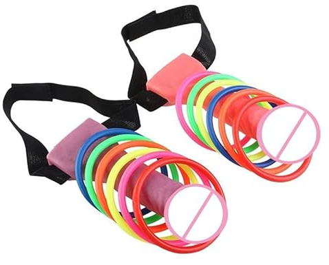 14 Pcs Hen Do Party Games for Adult, Toss Games Bachelorette Party Favor Night Party Ring Toss Party Games for Adults Ring Novelty Props Simulation Shaped Toss Game