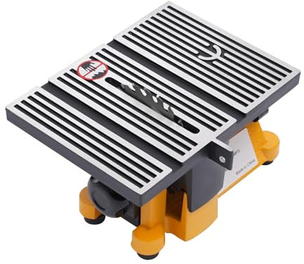 Wulimasun Minisierra circular de mesa, modelo de fabricación, sierra de mesa, 4500 rpm, sierra profunda, 5/8 pulgadas, profundidad de corte ajustable, 16 mm