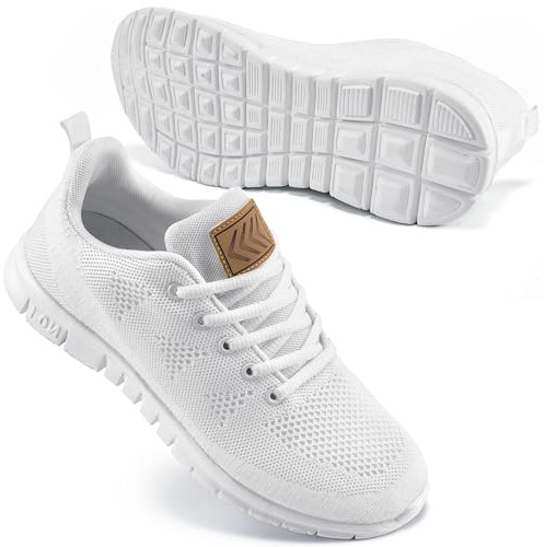 FUDYNMALC Womens Sneakers Tennis Shoes: Fashion Lightweight Non Slip Footwear for Walking Casual Travel White