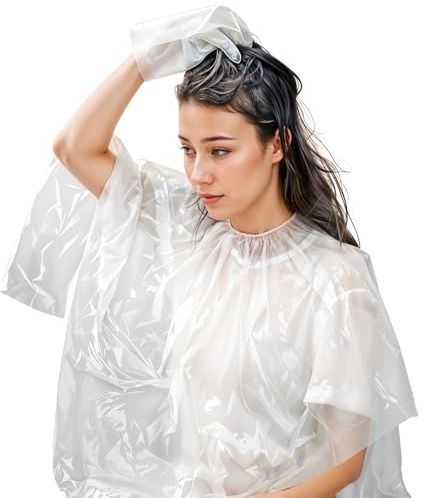 20 Pcs Disposable Capes Waterproof Hair Cutting Cape Hair Color Cape Disposable Hair Salon Capes for Hair Stylist, Hair Dye and Styling Bibs for Home and Salon Use 100 x 100cm Disposable Barber Cape