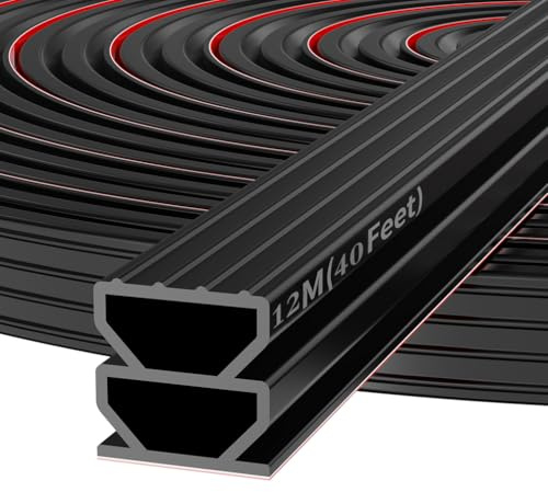 Cinta de sellado autoadhesiva para puerta, junta de goma para ventanas, junta de goma para puerta (negro, 1 cm x 12 m)