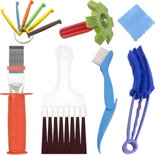 EATBALE Air Conditioning Condenser Fin Comb Condenser Cleaning Set Stainless Steel Radiator Fin Comb Brush Tool Air Conditioning Coil Repair Tool Air Refrigerator Coil Fin Evaporator Brush