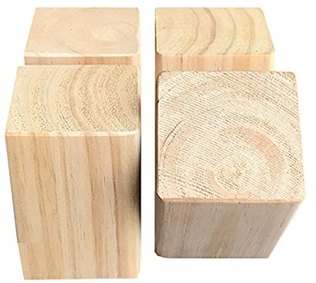 Kraftiga möbelhöjare i trä – 10 cm höga sänglyft för ökad höjd (9 x 9 cm) – robusta hissar för sängar soffor och bord – platsbesparande lösning