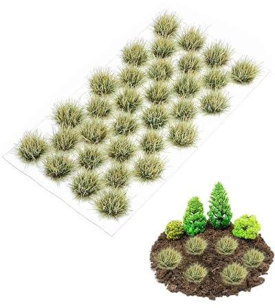 SOVYTH 32 PCS Modélisme Herbe Statique Tufts Statique Modélisme Décoration Miniature pour Bricolage Chemin de Fer Paysage Gazon Artificiel Gazon Miniature Déco（Herbes d'hiver Cluster）