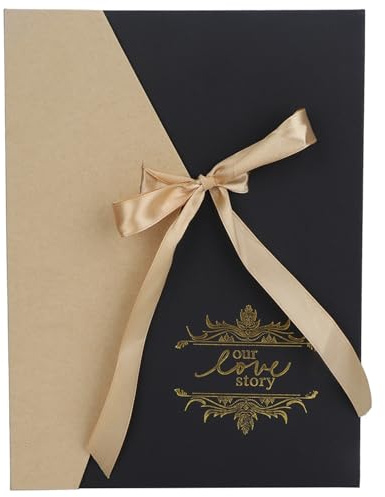 MEEVINWH Vintage Cardboard Scrapbook, Photo Album with Refillable Pages, Embossed Journal for Memory Preservation, Large Size Photo Storage (our story)