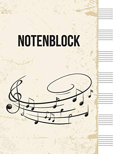 Notenblock: 96 Blanko Notenblätter | 12 Systeme pro Seite | Für Kinder und Erwachsene