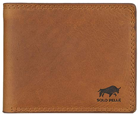 Solo Pelle Herren Geldbörse I Portmonee I Portemonnaie (Ultra Slim) aus weichem Leder Model: Cologne (sehr Flach) inkl.Geschenkbox