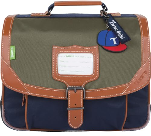 Tann's Jungen Axel Schulranzen, 32 cm, Khaki/Blau