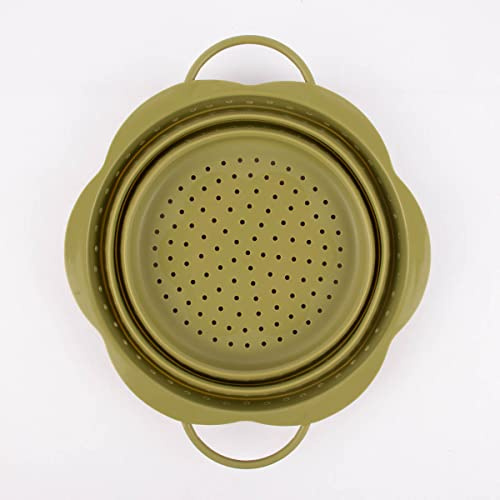 Kochblume Folding Sieve Silicone Sieve Olive Various Sizes Cooking Flower Folding Sieve Large