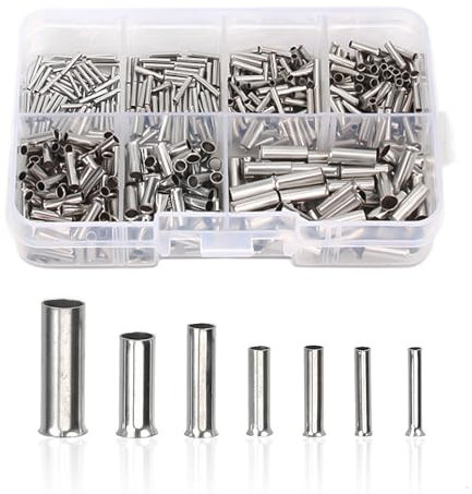 Lot de 600 manchons de câble non isolés pour connexion de fils ou électriques (0,5 à 6,0 mm²)