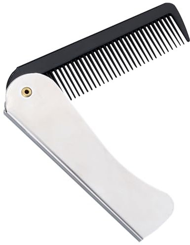 Bartkamm Männer,Bart Kamm Männer,Taschenkamm,Klappkamm,Mini Kamm,Taschenkamm Herren,aus Edelstahl,Faltbarer,1 Stück