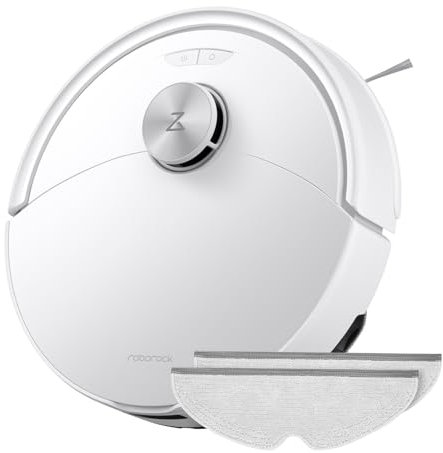 roborock Q10 S5 Set Robot Aspirador y Fregasuelos Succión HyperForce de 10000 Pa, Robot Vacuum con Doble Sistema Antienredos, Navegación PreciSense LiDAR, Evitación de Obstáculos Reactive Tech, Blanco