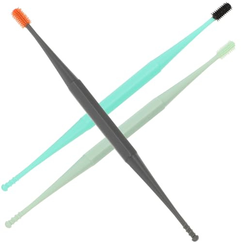 Tovinanna 3PCS pulitore per orecchie-Cucchiaio Per Orecchio Doppio Estremità in Silicone Pulizia Earpick Massaggio a Spirale Facile Da Pulire Riutilizzabile Colori Misti 5.67In