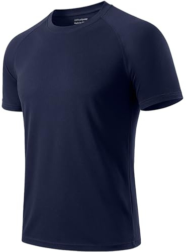 Cimic 1 Piezas Camiseta Deporte Hombre Running Manga Corta Ropa Deportiva Transpirable Basica para Gym Gimnasio 510 Navy M