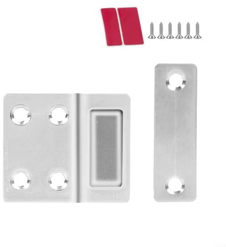 Sistema de cierre magnético para armarios con tornillos, para asegurar puertas en muebles (centro plateado)