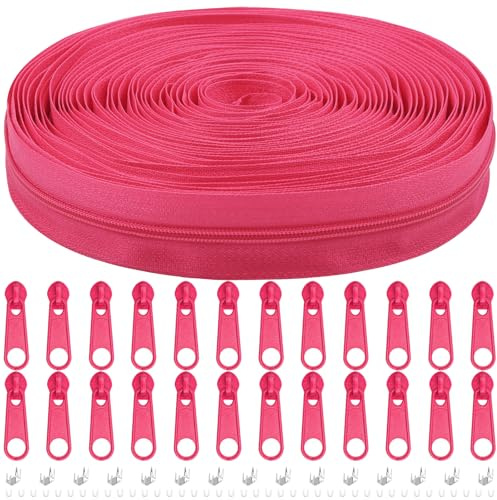 Cremallera sin fin con cremallera, 3 mm, 11 m, de nailon, por metros, cremallera continua y cremallera de metal para ropa, bolso, estuche, ropa de cama