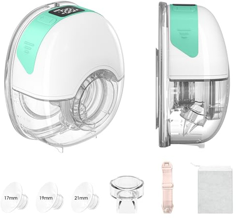 Tiralatte Elettrico Indossabile, Elettrico a Mani Libere Tiralatte Portatile con 4 Modalità e 12 Livelli, Ultra Silenzioso Ricaricabile Pompa per Casa Lavoro e Viaggio, Senza BPA