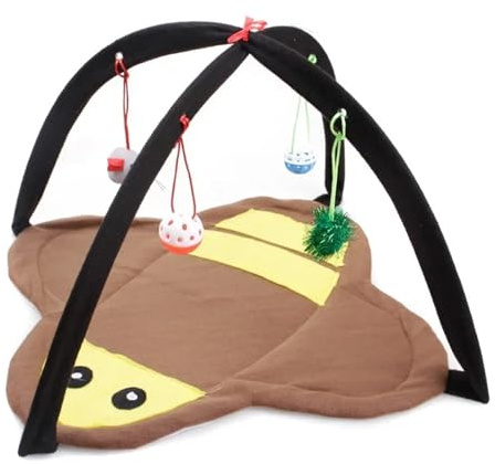 YTTJSCUI Cat Toys Portable Tent Funny Pet Toys Mobile Activity Pets Play Bed Toys Play Mat Blanket House Foldable Kitten Tents(Little bee)
