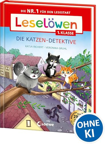 Leselöwen 1. Klasse - Die Katzen-Detektive (Großbuchstabenausgabe): Die Nr. 1 für den Lesestart - Mit Leselernschrift ABeZeh - Erstlesebuch für Kinder ab 6 Jahren