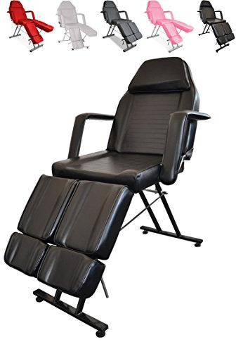 Polironeshop GIOVE lettino poltrona sedia fisso per massaggi estetista estetica tattoo tatuaggi fisioterapia lettini da massaggio ricostruzione unghie nail art manicure (Nero)