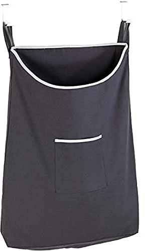 WENKO Contenedor de ropa sucia para la puerta Canguro gris Capacidad: 65 l, Algodón, 52 x 81 x 10 cm, Gris