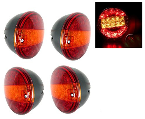 4 X 12 V 24 V LED Feu arrière de restauration lamps lumières Remorque Camion socle basculant pour châssis